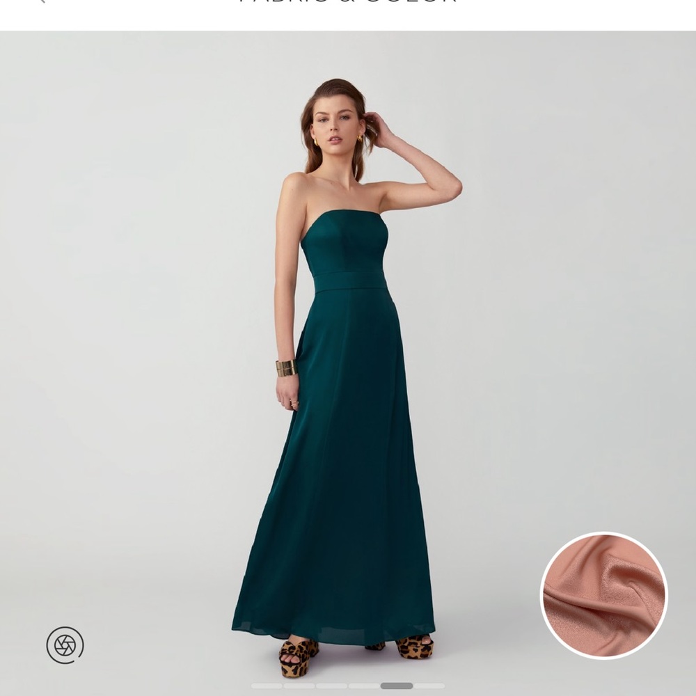 NWT Strapless bridesmaid matte satin blush fame and partners gown Size 10 dress